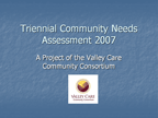 Community Needs Assessment 2007